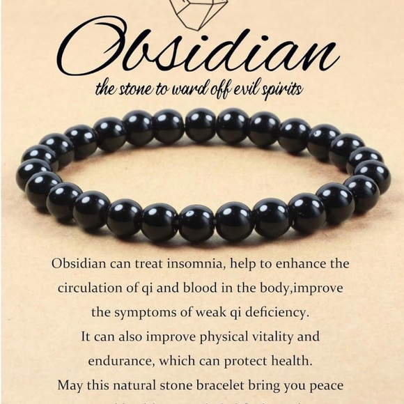 Healing Bracelet Obsidian Handcrafted - Picture 3 of 8